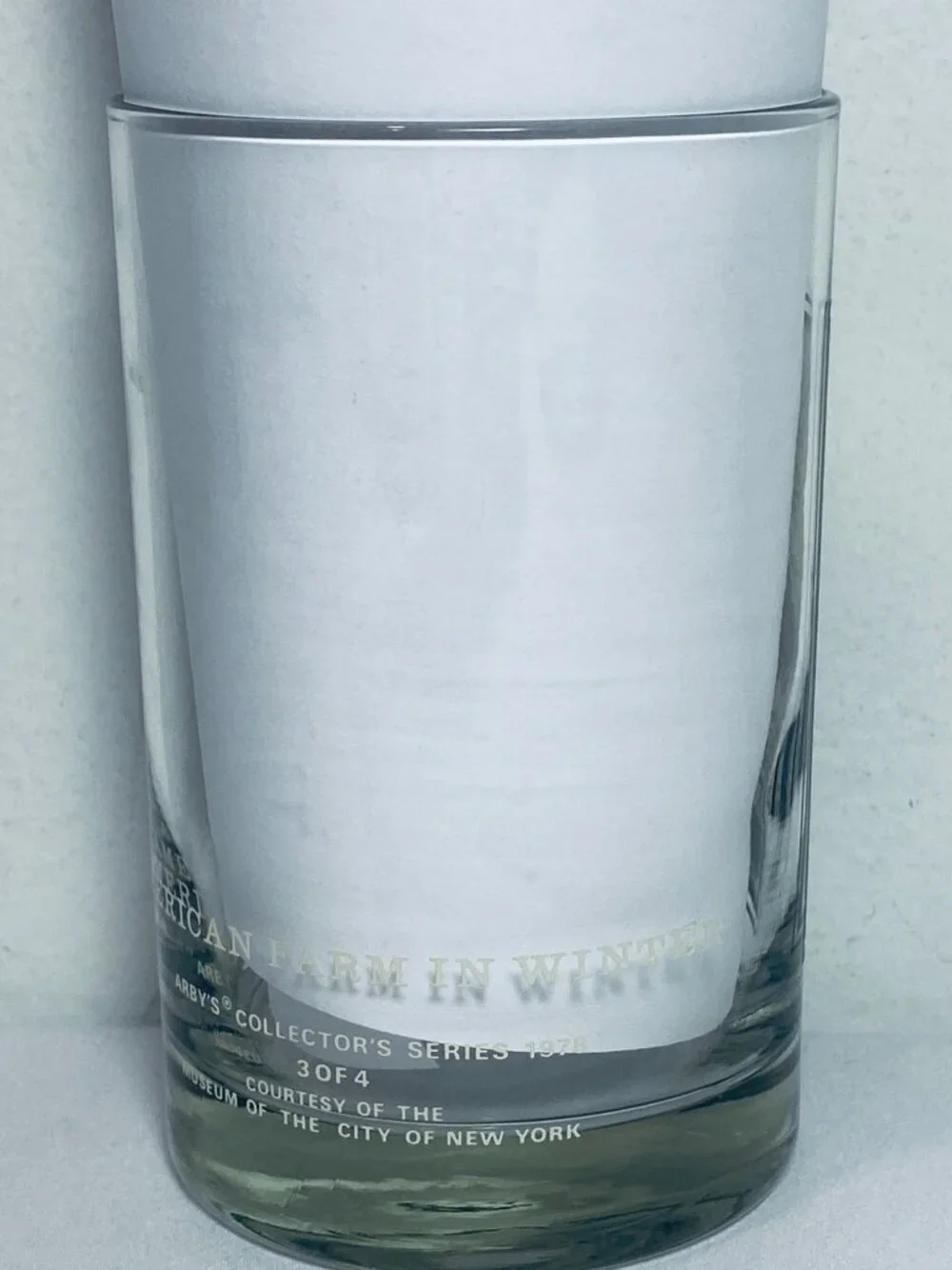 Arby's Glass 1978 Collector's Series #3 American Farm in Winter Currier & Ives